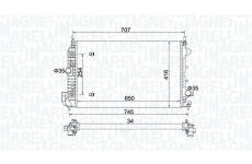 Chladič, chlazení motoru MAGNETI MARELLI 350213162500