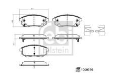 Sada brzdových destiček, kotoučová brzda FEBI BILSTEIN 1000376