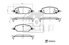 Sada brzdových destiček, kotoučová brzda FEBI BILSTEIN 1000642
