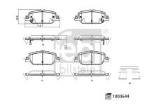 Sada brzdových destiček, kotoučová brzda FEBI BILSTEIN 1000644