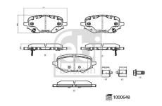 Sada brzdových destiček, kotoučová brzda FEBI BILSTEIN 1000648