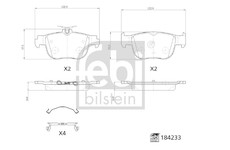 Sada brzdových destiček, kotoučová brzda FEBI BILSTEIN 184233