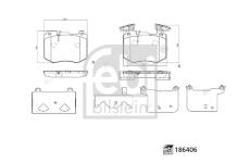 Sada brzdových destiček, kotoučová brzda FEBI BILSTEIN 186406