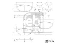 Sada brzdových destiček, kotoučová brzda FEBI BILSTEIN 196126