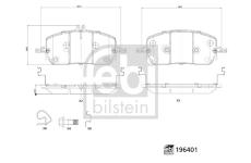 Sada brzdových destiček, kotoučová brzda FEBI BILSTEIN 196401