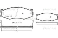 Sada brzdových destiček, kotoučová brzda TRISCAN 8110 14103