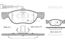 Sada brzdových destiček, kotoučová brzda TRISCAN 8110 15005