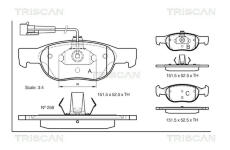 Sada brzdových destiček, kotoučová brzda TRISCAN 8110 15006