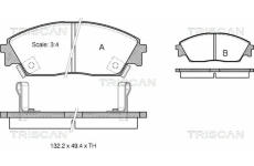 Sada brzdových destiček, kotoučová brzda TRISCAN 8110 40885