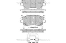 Sada brzdových destiček, kotoučová brzda TRISCAN 8110 43055