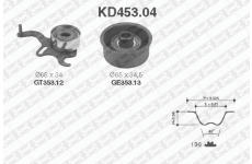 ozubení,sada rozvodového řemene SNR KD453.04