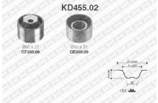 ozubení,sada rozvodového řemene SNR KD455.02