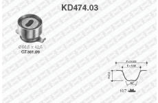 ozubení,sada rozvodového řemene SNR KD474.03