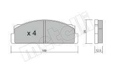 Sada brzdových destiček, kotoučová brzda METELLI 22-0001-1
