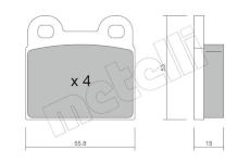 Sada brzdových destiček, kotoučová brzda METELLI 22-0002-1