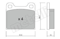 Sada brzdových destiček, kotoučová brzda METELLI 22-0003-0