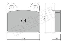 Sada brzdových destiček, kotoučová brzda METELLI 22-0003-4