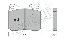 Sada brzdových destiček, kotoučová brzda METELLI 22-0011-0