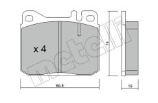 Sada brzdových platničiek kotúčovej brzdy METELLI 22-0011-2