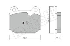 Sada brzdových destiček, kotoučová brzda METELLI 22-0013-3