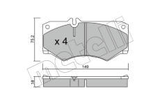 Sada brzdových destiček, kotoučová brzda METELLI 22-0014-0