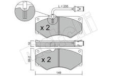 Sada brzdových destiček, kotoučová brzda METELLI 22-0014-2