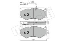 Sada brzdových destiček, kotoučová brzda METELLI 22-0014-7