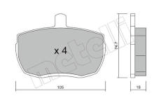 Sada brzdových destiček, kotoučová brzda METELLI 22-0016-0