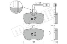Sada brzdových destiček, kotoučová brzda METELLI 22-0016-1