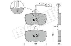 Sada brzdových destiček, kotoučová brzda METELLI 22-0016-2