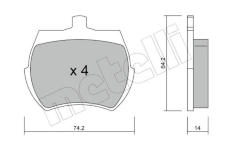 Sada brzdových destiček, kotoučová brzda METELLI 22-0019-0