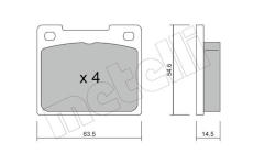 Sada brzdových destiček, kotoučová brzda METELLI 22-0020-0