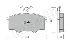 Sada brzdových destiček, kotoučová brzda METELLI 22-0024-1