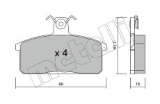 Sada brzdových destiček, kotoučová brzda METELLI 22-0026-0