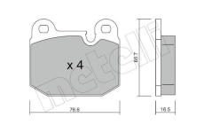 Sada brzdových destiček, kotoučová brzda METELLI 22-0027-0