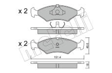 Sada brzdových destiček, kotoučová brzda METELLI 22-0029-0