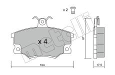 Sada brzdových destiček, kotoučová brzda METELLI 22-0030-1