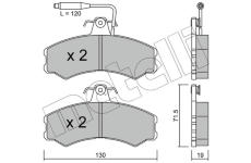 Sada brzdových destiček, kotoučová brzda METELLI 22-0031-0