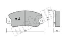 Sada brzdových destiček, kotoučová brzda METELLI 22-0033-0