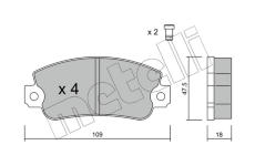 Sada brzdových destiček, kotoučová brzda METELLI 22-0033-1