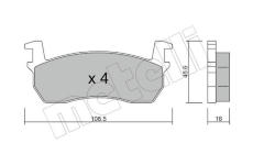 Sada brzdových destiček, kotoučová brzda METELLI 22-0034-0