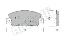 Sada brzdových destiček, kotoučová brzda METELLI 22-0035-0