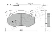 Sada brzdových destiček, kotoučová brzda METELLI 22-0036-2