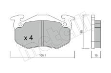 Sada brzdových destiček, kotoučová brzda METELLI 22-0036-5