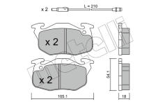 Sada brzdových platničiek kotúčovej brzdy METELLI 22-0037-0