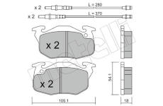 Sada brzdových destiček, kotoučová brzda METELLI 22-0037-1