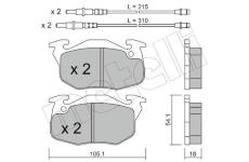 Sada brzdových destiček, kotoučová brzda METELLI 22-0037-4