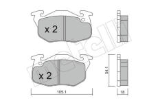 Sada brzdových destiček, kotoučová brzda METELLI 22-0037-5