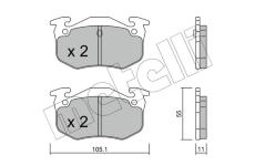 Sada brzdových destiček, kotoučová brzda METELLI 22-0038-0