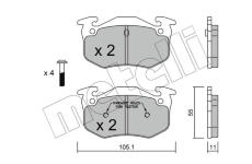 Sada brzdových platničiek kotúčovej brzdy METELLI 22-0038-1